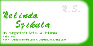melinda szikula business card
